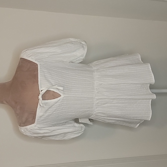 Bp Peasant Blouse, High Waist, Balloon Sleeve, Semi-Sheer, Size M, NEW with Tag - Picture 3 of 10